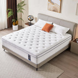 Madevos Queen Mattress, 14 Inch Hybrid Mattress in a Box, Memory Foam and Individual Pocket Springs, Fiberglass Free, Soft and Breathable, Medium Firm Feel Madevos