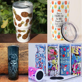 SnowTing 40 Pieces Sublimation Shrink Wrap Film Sleeves Heat Transfer Shrink Films Shrink Wrap Bags White Bands Sublimation Sleeves Tube for Mugs Cups Tumblers 2 Sizes, 5 x 10 Inch, 7 x 11.4 Inch SnowTing