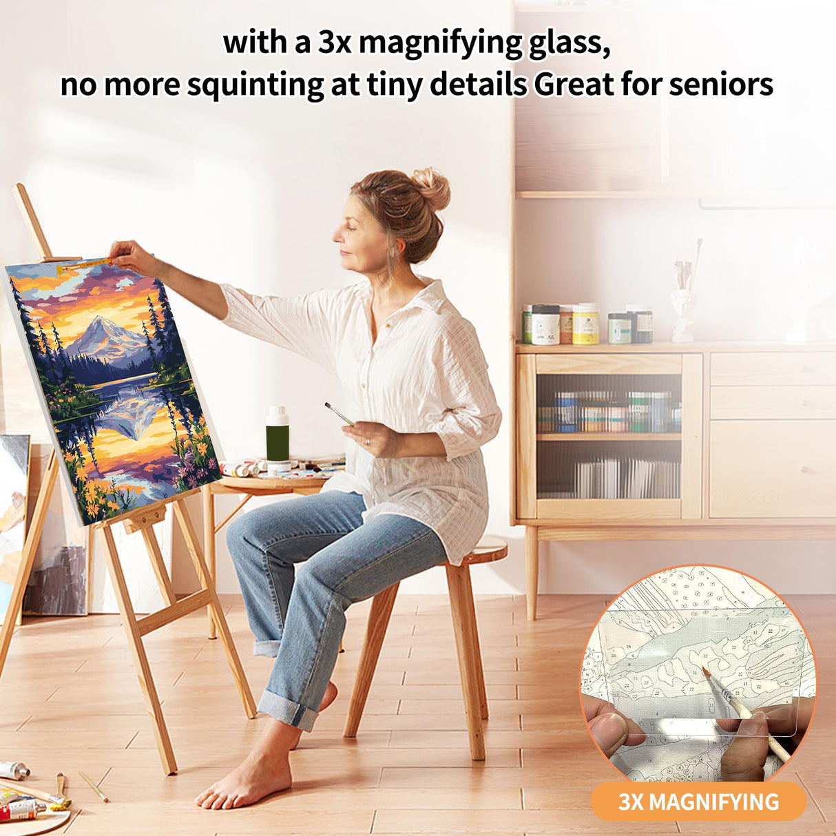 Jethami 2 Pack Paint by Numbers for Adults Beginner, Rocky Mountain National Park Landscape DIY Canvas Art Kit for Home Decor 16x20 in Jethami