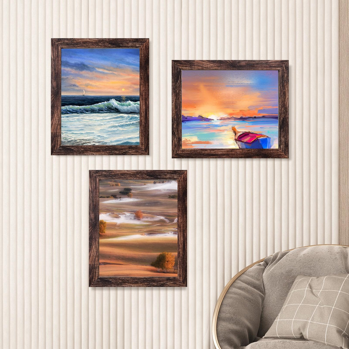 LUCKYLIFE 8x10 Picture Frame Brown for Wall Mounting or Tabletop Display, 2 Pack LUCKYLIFE