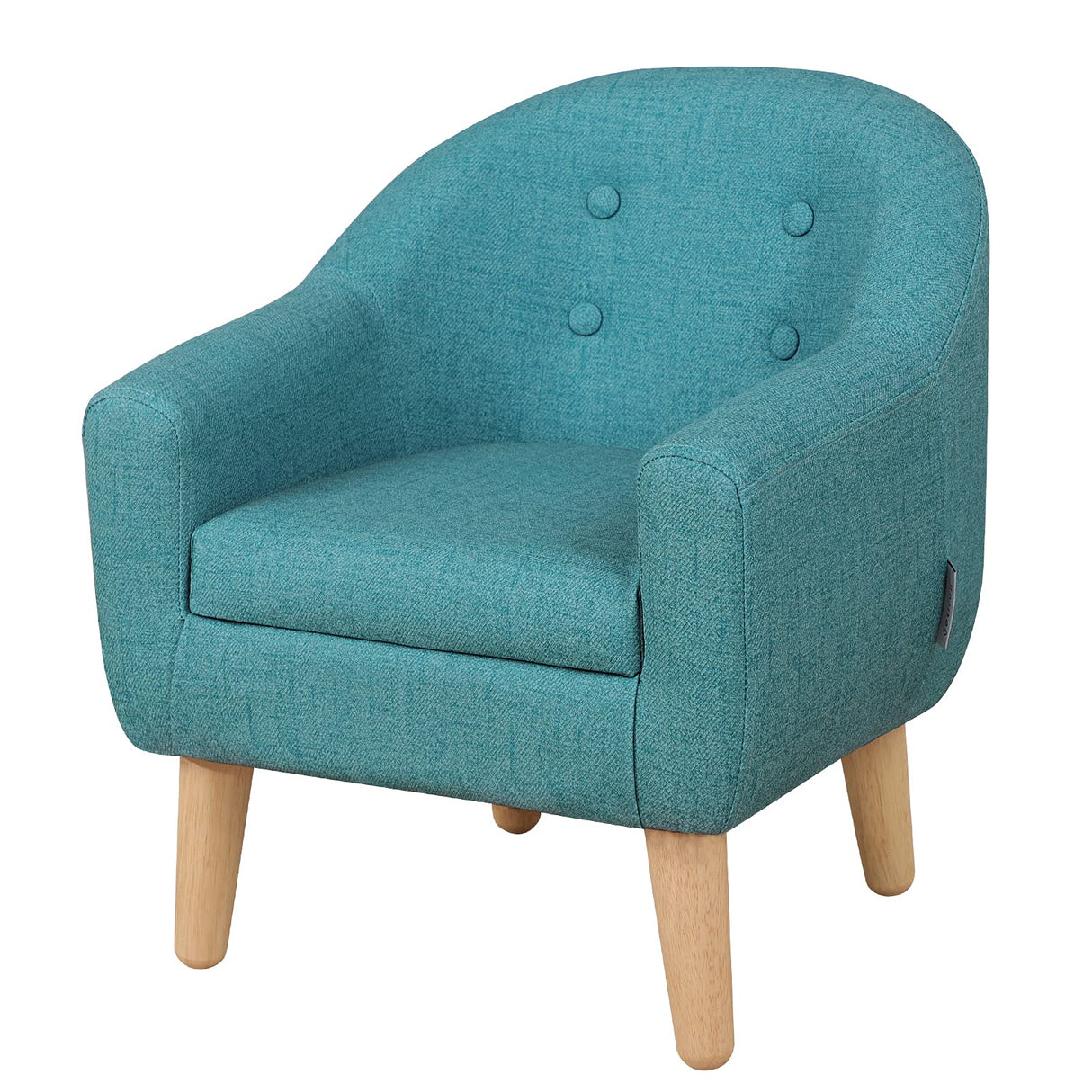 Single PVC Kids Sofa Chair, Toddler Sofa Couch with Wooden Legs, Children Armchair for Children Gift (Blue) Getifun