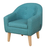 Single PVC Kids Sofa Chair, Toddler Sofa Couch with Wooden Legs, Children Armchair for Children Gift (Blue) Getifun