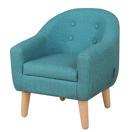 Single PVC Kids Sofa Chair, Toddler Sofa Couch with Wooden Legs, Children Armchair for Children Gift (Blue) Getifun
