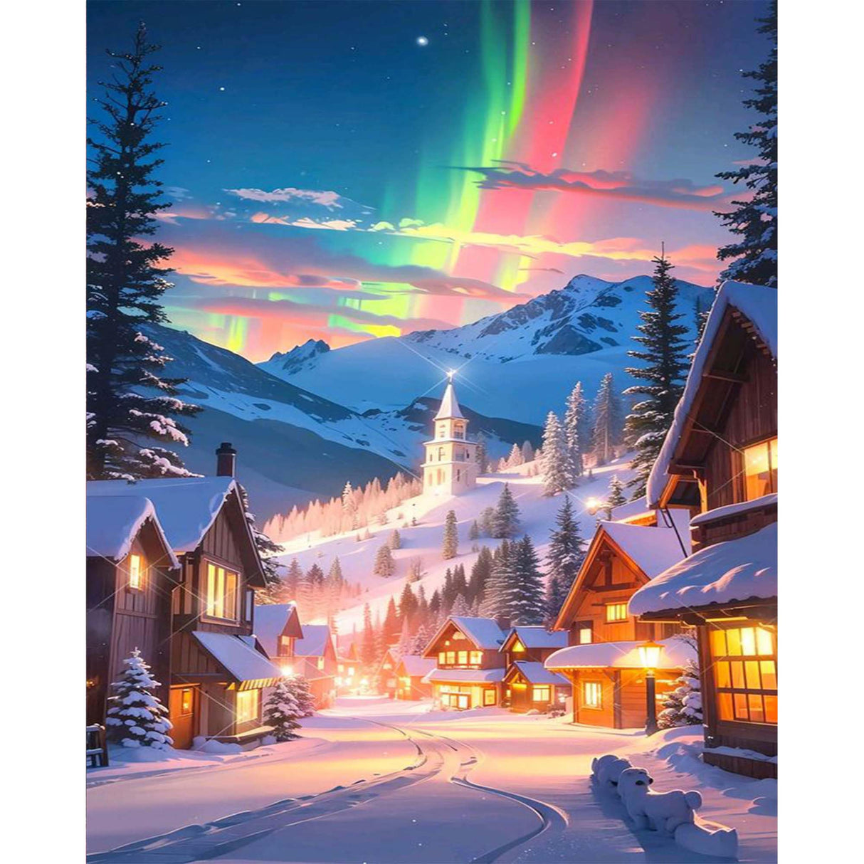 Christmas Paint by Numbers Kits for Adults - Painting by Numbers Kit Snow Scene, Christmas Landscape Adults Paint by Number Kits on Canvas Without Frame Acrylic Paints for Home Wall Decor 16X20 inch ajepon