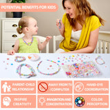 Jwxstore Kids DIY Bead Jewelry Making Kit, Beads for Girls Toys Bead Art and Craft Kits DIY Bracelets Necklace Hairband and Rings Toy for Age 4 5 6 7 8 9 10 11 Year Old Girl Gifts Jwxstore