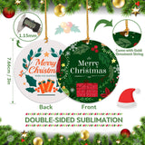 Caffox 3" Metal Sublimation Ornament Blanks Bulk, 24 Pieces Round Sublimation Blanks for Christmas Decorations and DIY Crafts Caffox