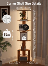 Quikraen 6 Tier Corner Display Rack with Light Clear Arylic Corner Shelves 63in Tall Cabinet with Dimmable LED Light for Display Curio Cabinet Quikraen