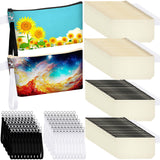 Gejoy 100 Pack Sublimation Blank Canvas Cosmetic Bags Bulk DIY Heat Transfer Makeup Bags With Wristband Lanyard Zipper Cosmetic Bags Pencil Bag for Multipurpose Printing Bag Decor, 8.66 x 5.12 inch Gejoy