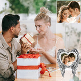 Framendino, 4 Pack Silver Angel Wing Pendant Love Heart Personalized Car Hanging Ornament with Sublimation Blank Heat Transfer Photo for Home Window Framendino