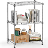 MZG 450 lbs Wire Storage Shelving 3-Tier Utility Shelving Unit Steel Organizer Wire Rack for Home,Kitchen,Office,Chrome(11.8" D x 17.7" W x 26.3" H) M MZG