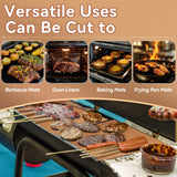 RAINFLOW Copper Grill Mats for Outdoor Grill - Set of 5 Teflon Non-Stick BBQ Accessories Reusable and Easy to Clean Grilling Mats for Gas Charcoal Electric 15.75 x 13 Inch RAINFLOW