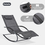 mansion home Outdoor Lounge Chair, Chaise Lounge for Patio & Lawn, Pool Lounge Chairs with Removable Pillow, Dark Grey mansion home