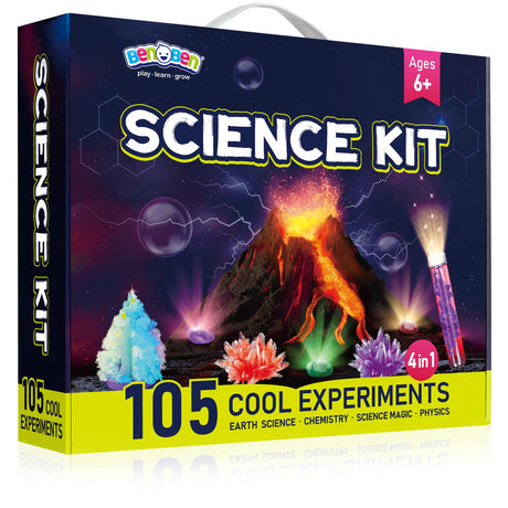 BenBen Science Kits for Kids Age 8-12, 105 Experiments Educational Toy, STEM Toys for 6 7 8 Year Old Boys Girls Birthday Gift, Science Kits for Kids Age 5-7, Chemistry Set for Homeschooling BenBen