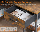 ODK Vintage Small Computer Desk with Fabric Drawers and Storage Shelves - Modern Writing Table, 48"x16" ODK