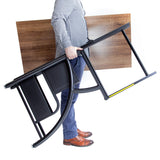 Origami Folding Computer Desk for Office Study Students Bedroom Home Gaming and Craft - Space Saving Foldable Desk Table, Fits Dual Monitors and Laptop, Collapsible, No Assembly Required (Wood, Large) Origami