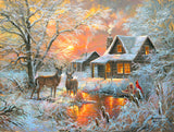 SUNSOUT INC - Frosty Glow - 500 pc Jigsaw Puzzle by Artist: Abraham Hunter - Finished Size 18" x 24" - MPN# 69481 SunsOut