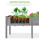 Best Choice Products 72x24x30in Raised Garden Bed, Elevated Wood Planter Box Stand for Backyard, Patio, Balcony w/Divider Panel, 6 Legs, 300lb Capacity - Gray Best Choice Products