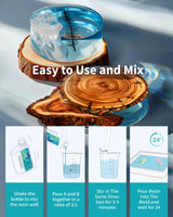 SUNLU Epoxy Resin Kit 48OZ, Crystal Clear Epoxy Resin No Bubble No Yellow, Easy to Mix 2:1 Ratio, Self Leveling Art Resin for Casting, Coating, Jewelry Making, River Table Tops, Gift(32OZ+16OZ) SUNLU