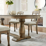 JURMALYN Oval Extendable Dining Table for 6 8 Solid Wood Dining Room Table with 8Chairs Set, 9 Piece Kitchen Table with Leaf Chairs Set Country Rustic Farmhouse Furniture Oak (76.06" to 94.06 ") JURMALYN