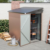 Breezestival 6x4 FT Lean to Shed, Outdoor Metal Storage Shed, Utility Steel Tool Shed with Lockable Door for Bike, Garden, Backyard, Patio, Lawn Breezestival