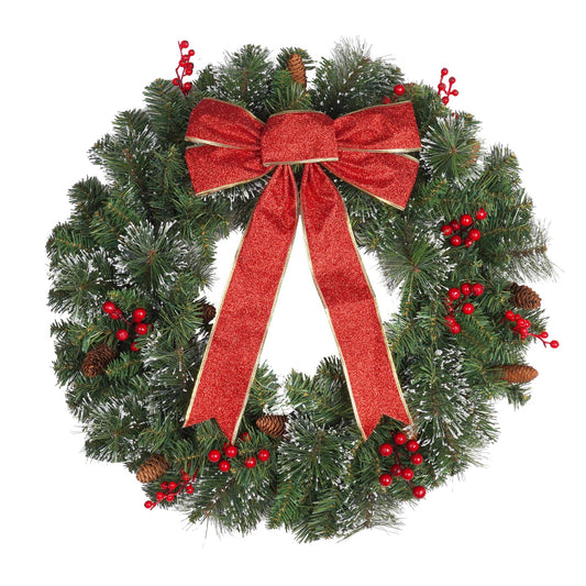 Christmas Wreath Front Door Wreath - 24 Inch Outdoor Christmas Wreath Large Winter Wreath Holiday Xmas Christmas Decoration DiliComing