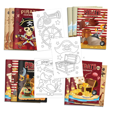 littkeef cliaet 12 Pcs Pirate Coloring Books Pirate Party Favors Pirates Parrot Painting Book Bulk Mini Nautical Theme Coloring Book Bulk for Kids Pirate Party Favor DIY Art Drawing Activity Book Set littkeef cliaet