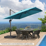 PURPLE LEAF 9' X 11.5' Patio Umbrella Outdoor Cantilever Rectangle Umbrella Aluminum Offset Umbrella with 360-degree Rotation for Garden Deck Pool Patio, Turquoise Blue PURPLE LEAF