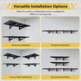 GarveeTech 2-Pack 1.6x4ft Garage Wall Shelving, Garage Storage Wall Garage Shelves for Wall Storage, Heavy Duty Garage Storage Rack Wall Mounted Floating Shelves, 560lbs Load Capacity GarveeTech