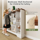 AesthLife 10 Cube Storage Bookcase, Modern 3-Tier Wooden Storage Organizer Open Bookshelf with Base for Living Room, Bedroom, Home Office AesthLife