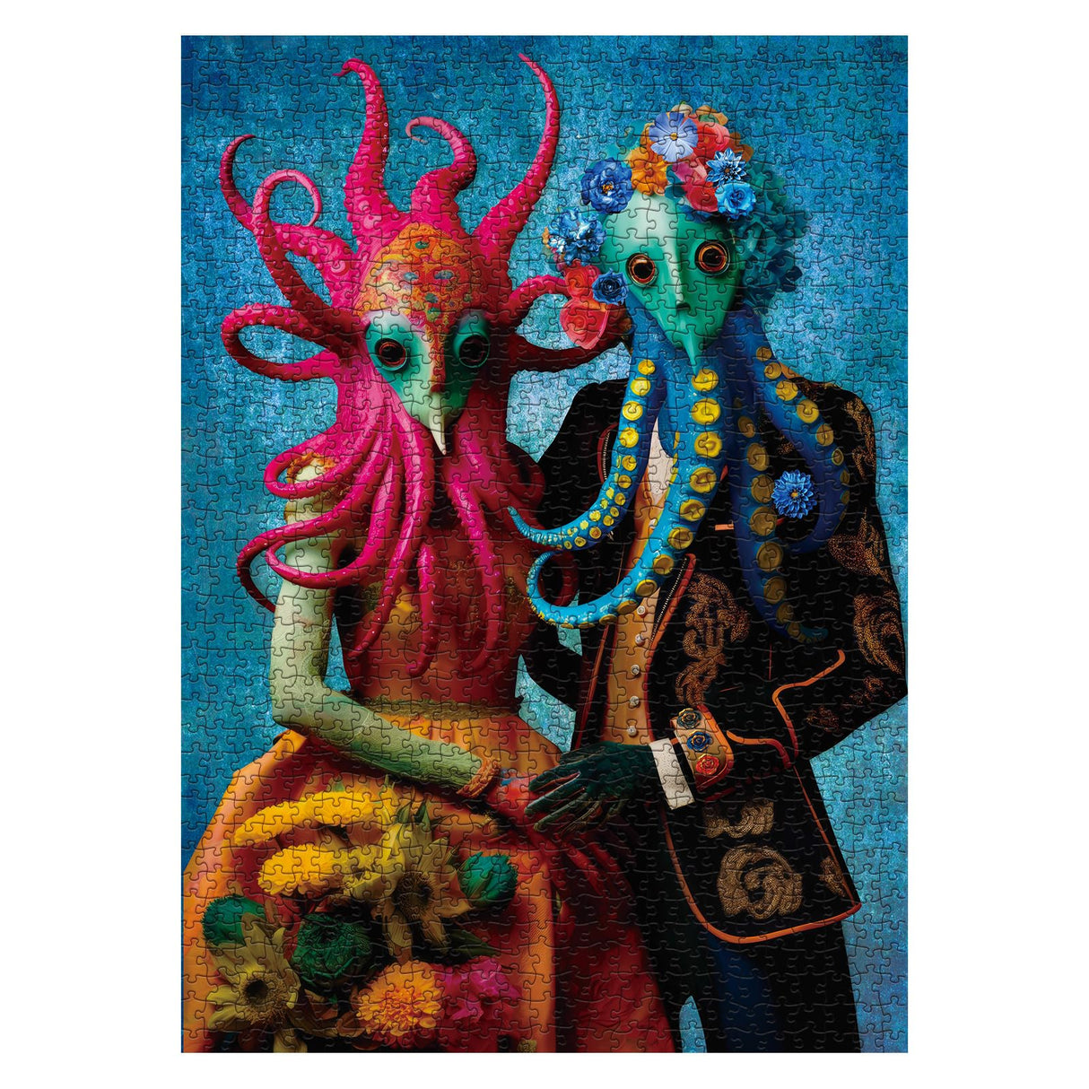 Unique Alien Puzzles 1000 Piece for Adults, Funny Cool Colorful Weird Jigsaw Puzzle, Unusual Horror Scary Octopus Puzzle BBOLDIN