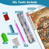 Fall Pumpkin Sunflower Leaf Diamond Art Kits for Adults, 5D Diamond Painting Kits for Adults Beginners, DIY Full Round Drill Diamond Dot Painting Gem Art Kits for Adult, Home Wall Decor 11.8x15.7 Inch VCLKDIY