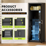 Greenvelly 14-16 Gun Safe for Rifles and Pistols, Rifle Safe with Keyboard Lock, Gun Cabinet for Rifles and Shotguns, Quick Access Fireproof Gun Safe with Pocket and Gun Rack for Home, Black Greenvelly
