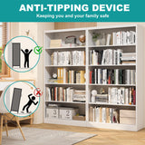 Book Shelf,5 Tier Metal Bookshelves,66" Tall Free Standing Bookcase with Adjustable Storage Shelves, Large Bearing for Bedroom Living Room Home Office,White Bookshelf (66" Bookcase) RpAosd