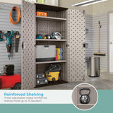 Suncast BMC8000 Storage Cabinet, 40.00 x 20.25 x 80.25, Silver Suncast