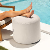Jaxx Spring Indoor/Outdoor Bean Bag Pouf Ottoman, Sunbrella Flax Jaxx