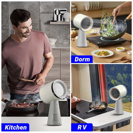 AMZCHEF Portable Range Hood, Desktop Range Hood with 3 Speed Exhaust Fan,Low Noise Large Oil Collection Cup,Detachable Aluminum Filter, Portable Kitchen Exhaust Fan for Indoor BBQ, Hot Pot-wc AMZCHEF