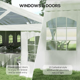 Outsunny 19.5' x 39' Party Tent, Heavy Duty Outdoor Canopy Tent Shelter with Removable Sidewalls, 2 Doors and 20 Windows, Large Tents for Parties, Wedding, Events, BBQ Grill, White Outsunny