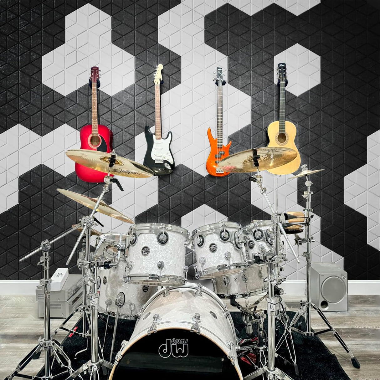 Acoustic Panels Self-Adhesive,12 Pack Snowflake Pattern Sound Proof Panels For Wall,12" X 10" X 0.4" High Density Soundproof Wall Panels,Sound Absorbing Panel for Room & Offices Diapu