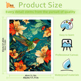 Reivworl Hummingbird Paint by Numbers Kit for Adults, Hummingbird Paint by Number for Adults, Adult Paint by Number Kits for Gifts and Wall Decor 16x20 Inch Reivworl