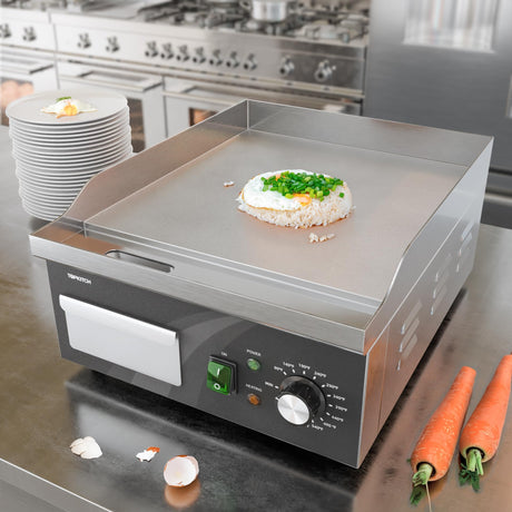 TOPKITCH Electric Griddle, 14 Inch Flat Top Grill Commercial Electric Griddles Stainless Steel Adjustable Temperature Control 90℉-575℉ for Home or Restaurant Use TOPKITCH