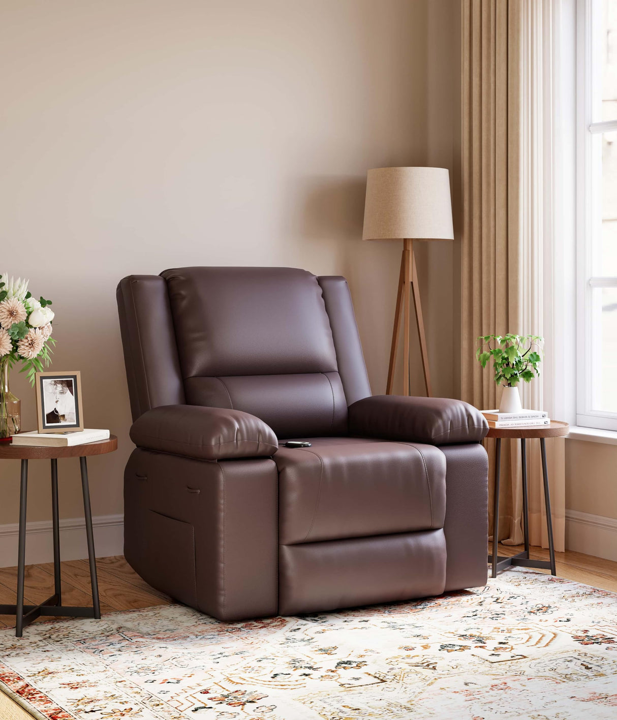 Power Lift Recliner Chair - Heat and Massage, Faux PU Electric Lift Recliner for Elderly & Mobility Impaired, Adjustable Back and Legs, Heavy Duty Lift Chair for Seniors GarveeHome