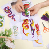 ORIGACH 6 Pcs Cross Stitch Bookmark Kit for Beginner Dragon Pattern Stamped Embroidery Stitch Kits for Starter DIY Bookmarks Printed Cross Stitch Kits with 13 Colors Embroidery Floss ORIGACH