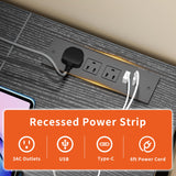 JOISCOPE Computer Desk with USB & Type-C Outlet, Small Home Office Desk with 2-Tier Storage Shelves, Modern Gaming Desktop Workstation, 48 inches, Black JOISCOPE