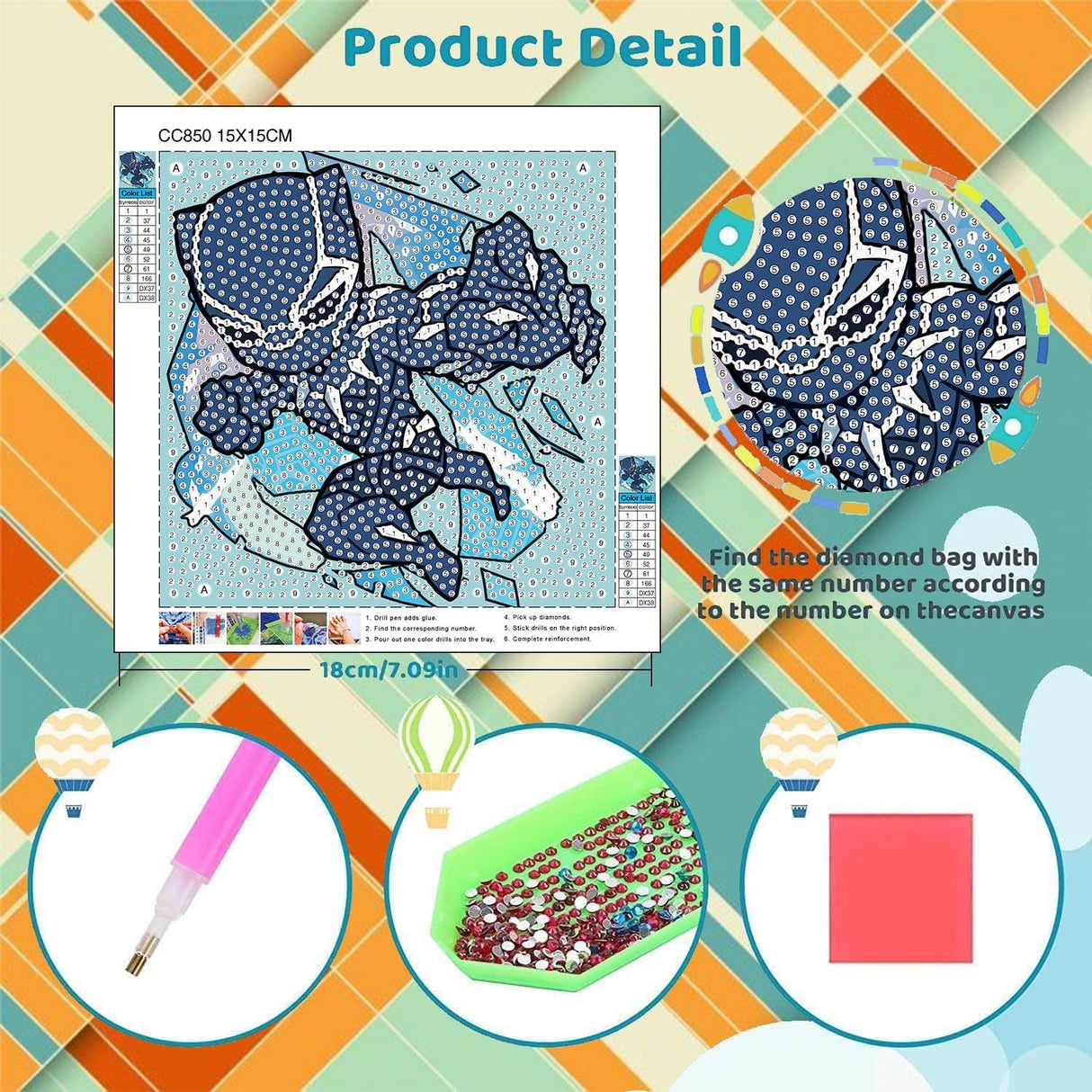 4 Pack Cartoon Diamond Art Kits for Kids-Arts and Crafts for Kids 4-6, 4 Pack Cartoon Gem Painting Kit for Home Wall Decor Present 6X6 inch Sretoul