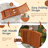 Flamaker Lounge Chairs for Outside Folding Acacia Wood Chaise Lounge with Side Handle Sun Lounger for Poolside, Lawn, Backyard (2 Piece) Flamaker