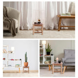 VICTORY RELAX 12 Inch Wooden Step Stool, Small Nature Beach Chair Under Desk, Indoor Acacia Wood Short Footstool for Living Room, Kitchen, Bathroom VICTORY RELAX