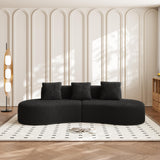 RAVADOEN 109" Curved Couch, Raindrop Velvet Fabric Modern 5 Seater Curved Shaped Sectional Sofa for Living Room, Bedroom, Office, No Assembly RAVADOEN