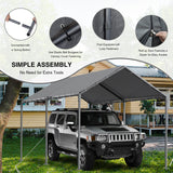 Outdoor Carport 10x20ft Heavy Duty Car Tent, Portable Garage Canopy Storage Shed, Car Shelter, All-Season Tarp Tent for Car, Party (GY) Grezone