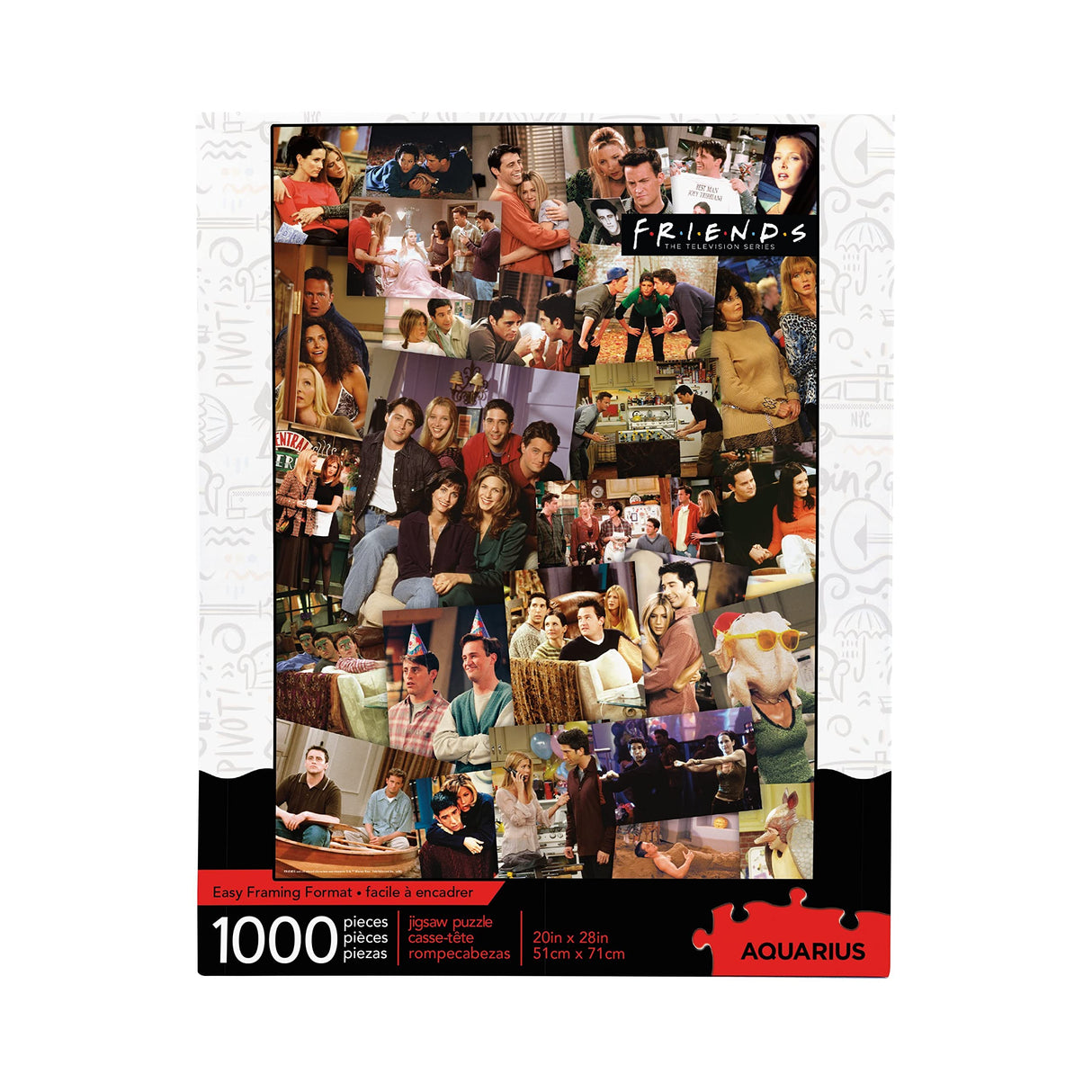 AQUARIUS Friends Collage Puzzle (1000 Piece Jigsaw Puzzle) - Officially Licensed Friends TV Show Merchandise & Collectibles - Glare Free - Precision Fit - 20 x 28 Inches AQUARIUS