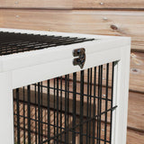 PawHut 2 Levels Outdoor Rabbit Hutch with Openable Top, 59" Wooden Large Rabbit Cage with Run Weatherproof Roof, Removable Tray, Ramp, Dark Gray PawHut